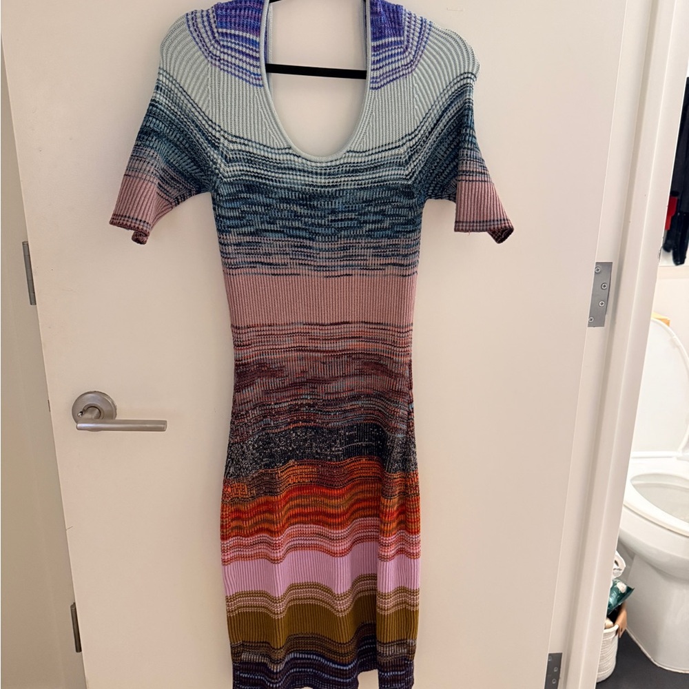 Anthropologie Striped Knit Midi Dress in Multicolor